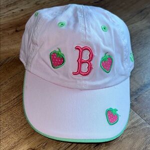 Pink Baseball Cap with Strawberry Embroidery Child